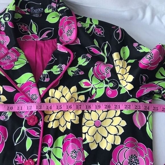 Ny Collection Woman Button Front Floral Print Jacket Blazer Size 1X - Picture 7 of 8